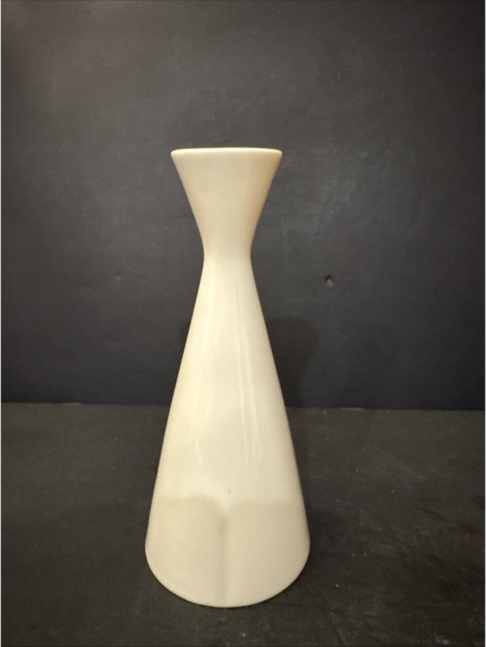 Lenox Ivory Bud Vase Hourglass Shape Porcelain Vase 8” Blue Stamp - It’s Old